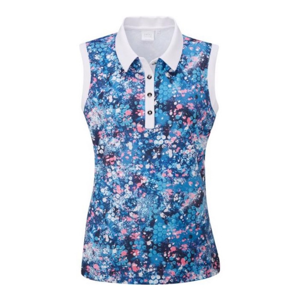 PING Women's Printed Sleeveless Polo SIZE US 8 NWT